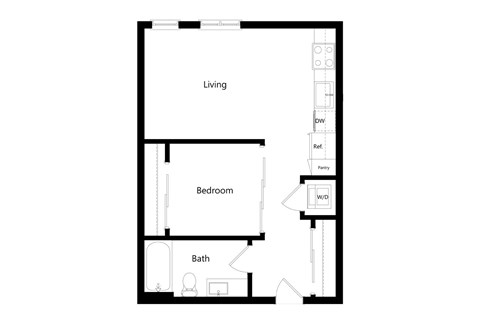 Amara Apartments in Portland, Oregon OA4 Floor Plan